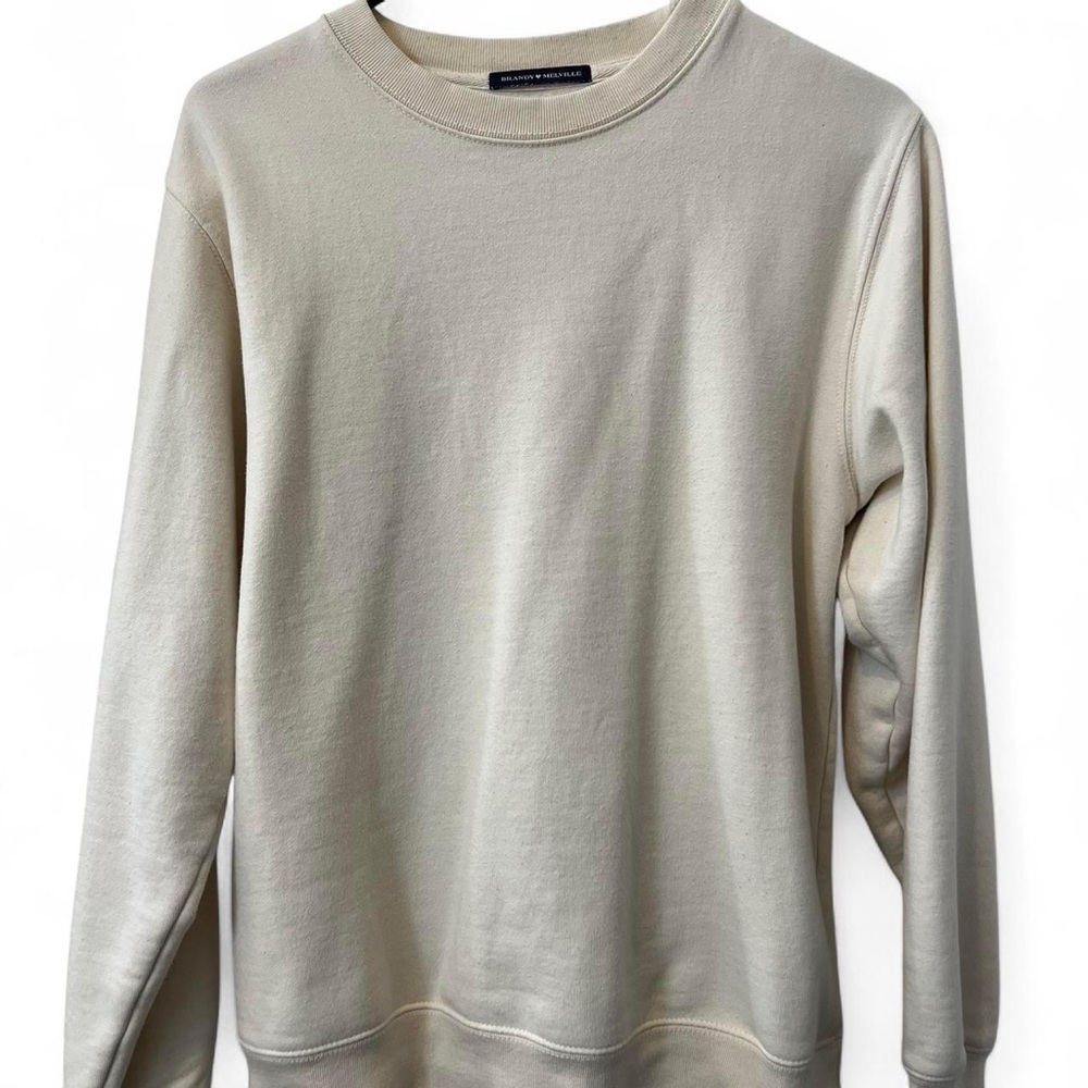 Brandy Melville Men's Off-White Crewneck Sweater